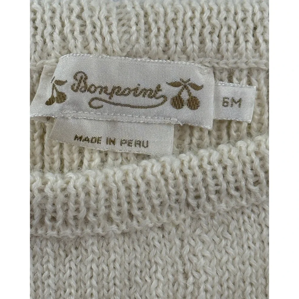 NWT Bonpoint Jalina Cable Knit‎ Wrap Set Ivory Milk White 6M Luxury Baby Outfit